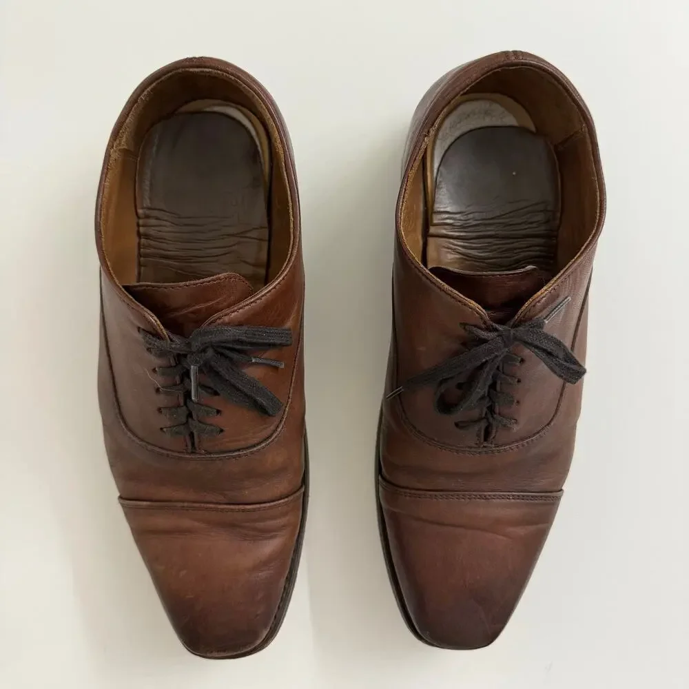 Thursday Boot Co. Executive Cap Toe Oxford Dress Shoes Brown Leather Mens Sz 8.5